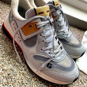 Gucci Mini Diamond Silver Sneakers Mens US 8 NIB